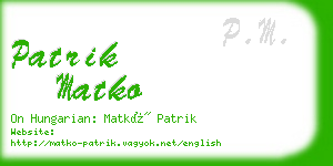 patrik matko business card